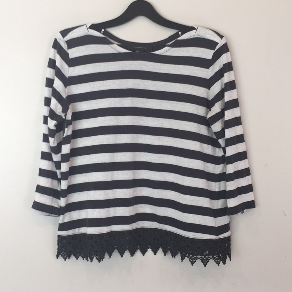 Striped Top with Lace Bottom
